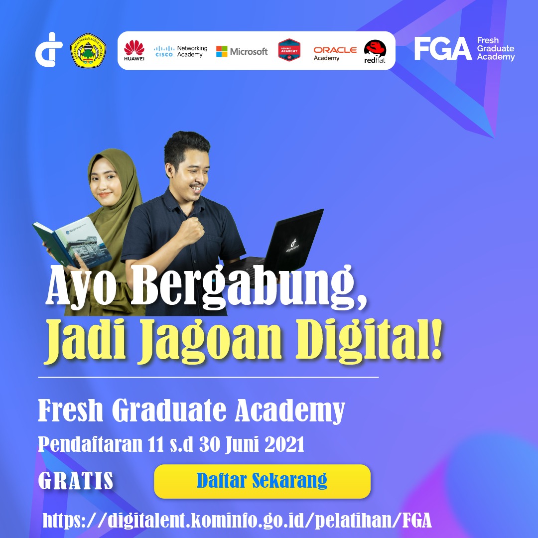 Pembukaan Pendaftaran Fresh Graduate Academy (FGA) Digital Talent Scholarship 2021
