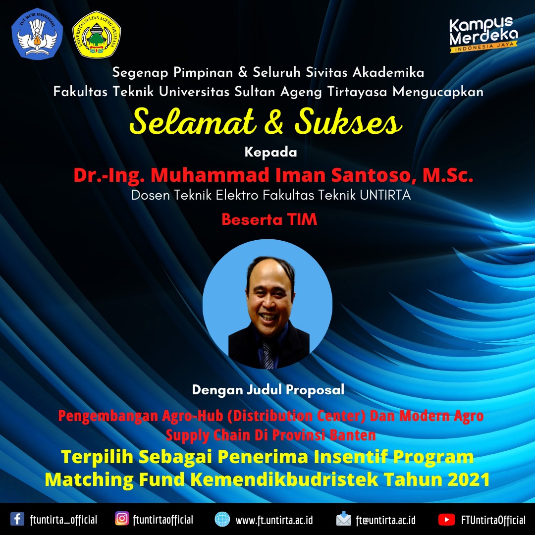 Selamat & Sukses Kepada Dr.-Ing. Muhammad Iman Santoso, M.Sc. Beserta TIM