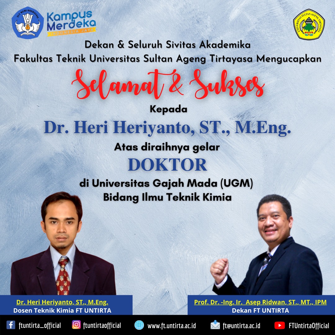 Selamat & Sukses Kepada Dr. Heri Heriyanto, S.T., M.Eng.