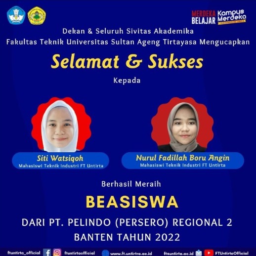 Selamat & Sukses Kepada Siti Watsiqoh (Mahasiswi Teknik Industri FT Untirta)